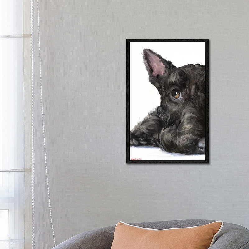 Scottish Terrier by George Dyachenko - Wrapped Canvas Painting, Black Framed, 66.04 cm H x 45.72 cm W