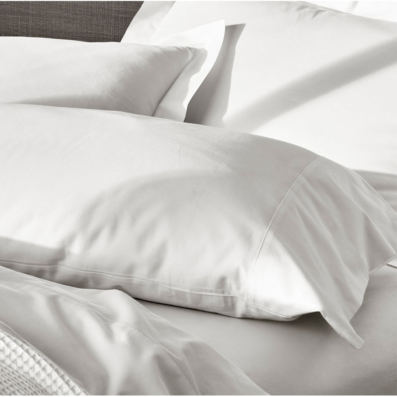 Percale Hemmed Pillowcase Set, Standard Pillowcase, White