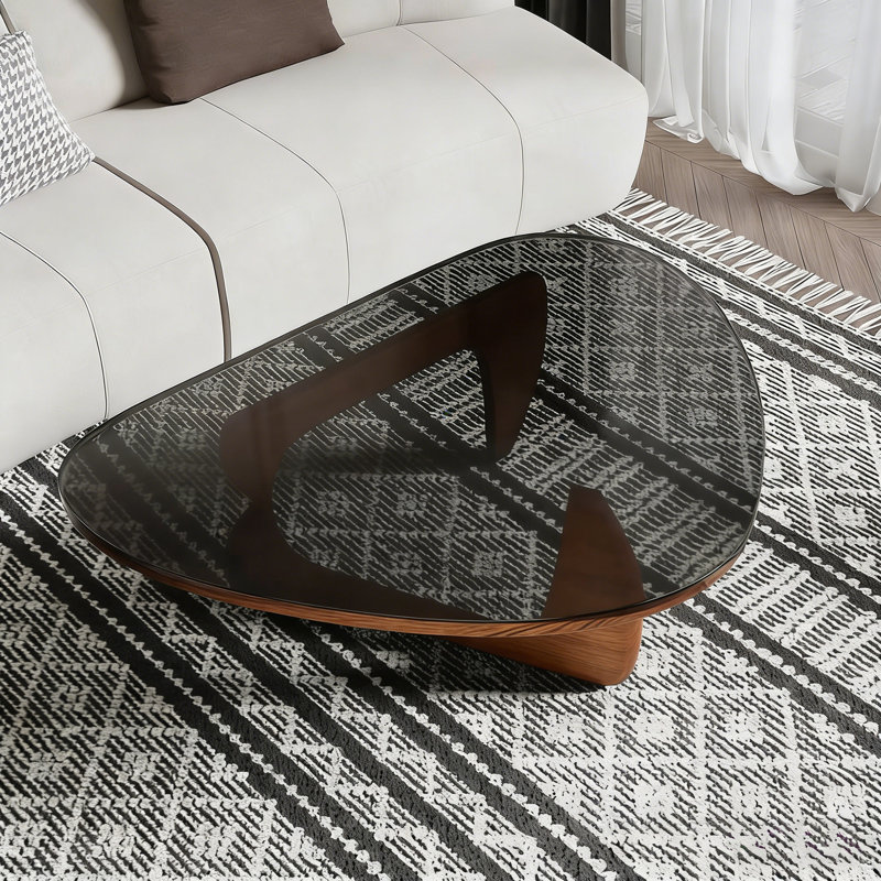 Table basse Modern, Transparent / noyer