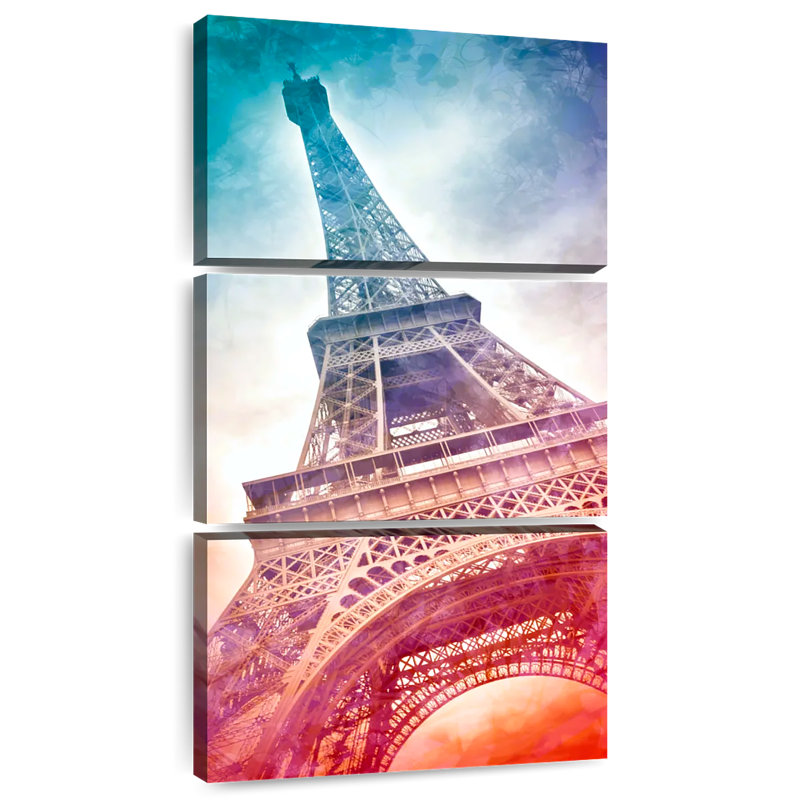 Vibrant Eiffel Tower, 27" H x 12" W
