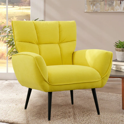 Fauteuil d'appoint rembourré en velours côtelé Jahriel