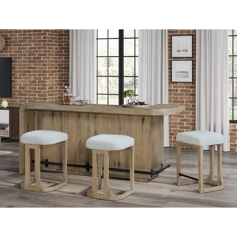English Knotty Oak Counter Height Bar