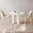 39.37" Modern Round Cream White Dining Table Set with 2 Chairs for Kitchen, Bar, Living Room, Small Space-765090280-765090261