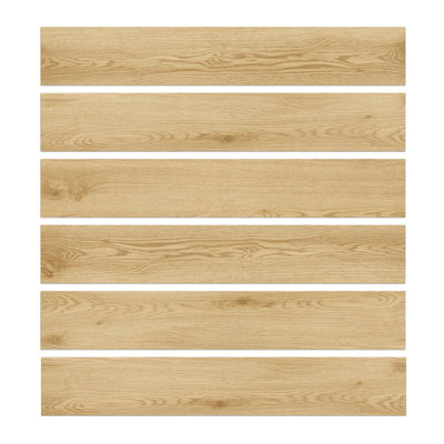 Plancher de vinyle autocollant de 15,2 cm x 91,4 cm, résistant à l'eau, aspect bois gris mat