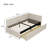 Modern Style Twin Size L Shape Corner Bed, Linen Upholstered Daybed with Two Storage Drawers-1899296015