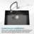 Handmade 304 Stainless Steel Sink 30" X 19" - Black Undermount Workstation For Enhanced Performance Modern Single Bowl With Scratch- Surface