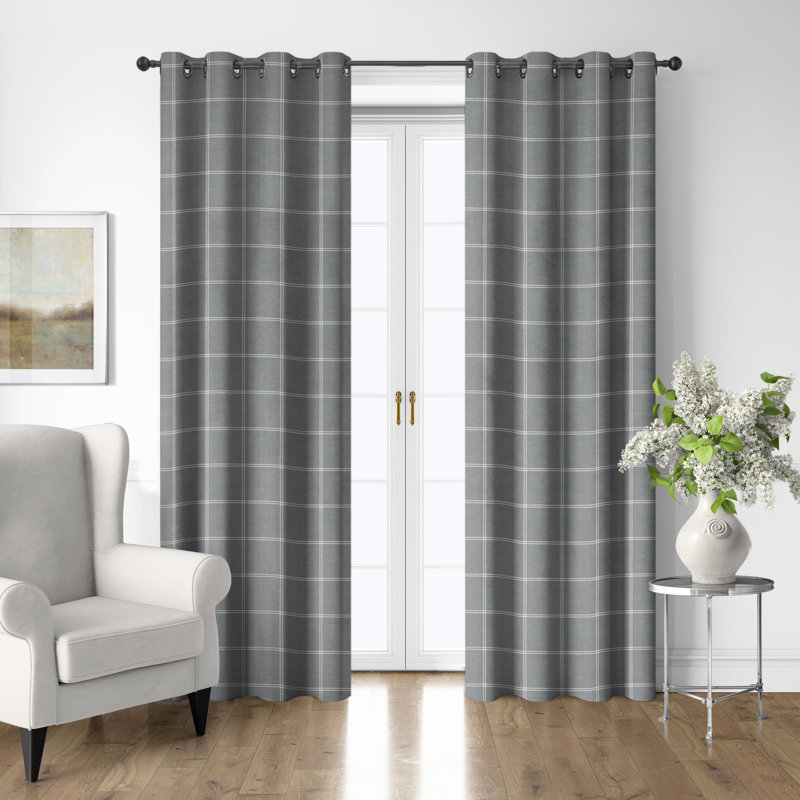 Ensemble de 2 panneaux de rideau Shay, Gris, L 50 po x L 240 po