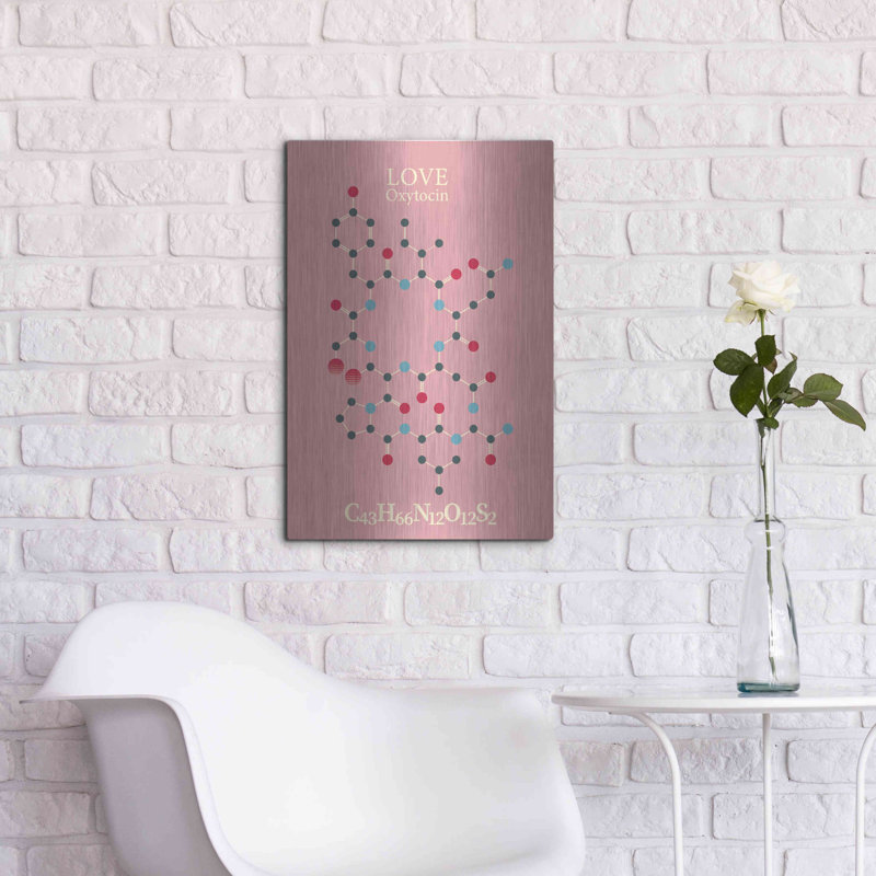 Hokku Designs «Oxytocin Molecule 2» par Luxe Portfolio, art mural en métal, H 24 po x l 16 po