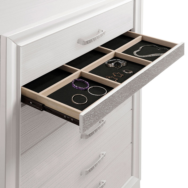 Commode de chambre à 6 tiroirs Annie, Blanc