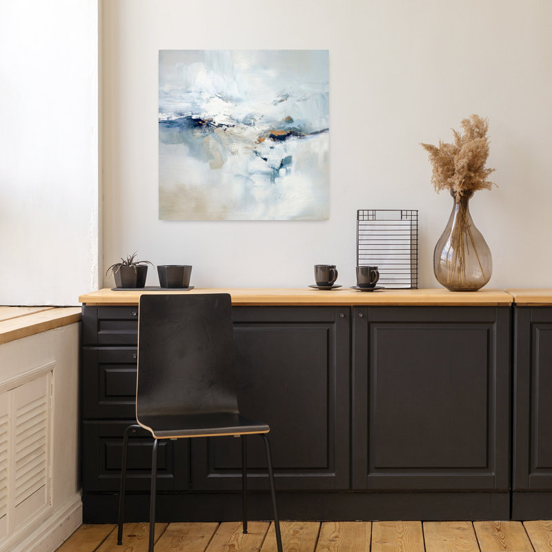 Icy Chill, art contemporain abstrait, 18" H x 18" W