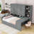 Wooden Daybed With Three Drawers, Shelves and Desk-993555324-993496194