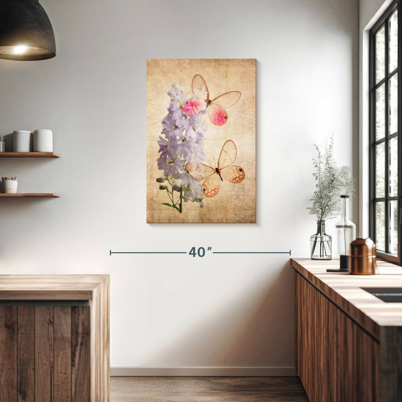 Brampt Butterfly Botanical I, 36" H x 24" W