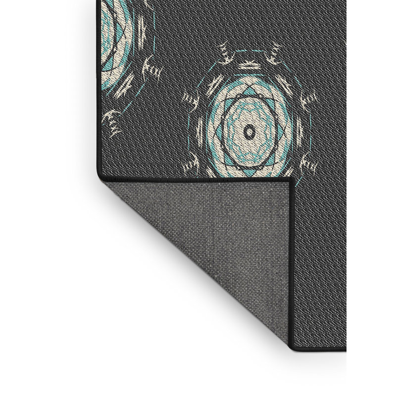 Tapis de zone noire à motifs, Rectangle 7 pi x 10 pi