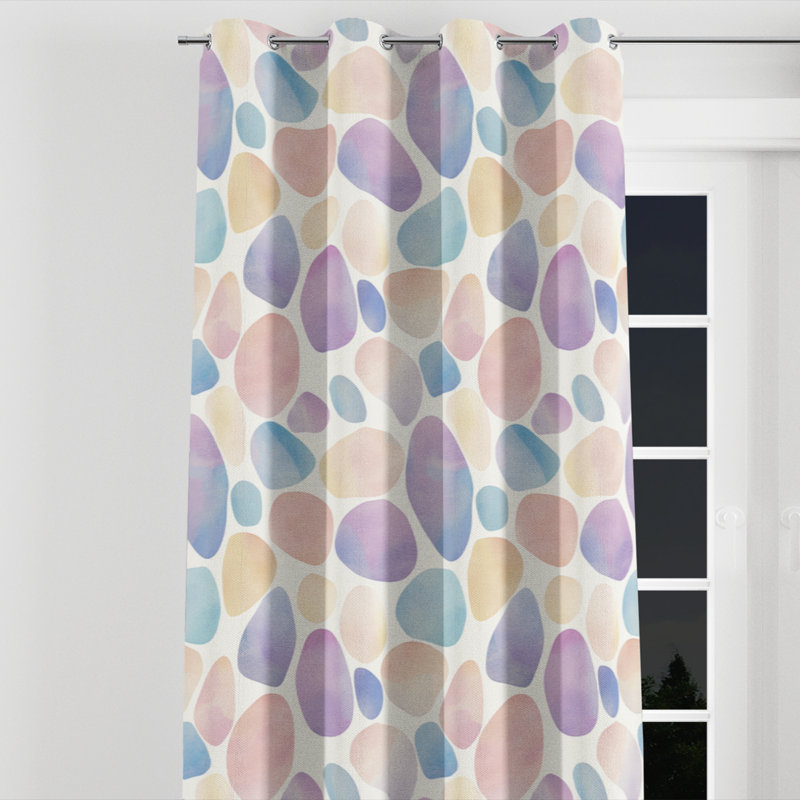 Rideaux Teens Organic Shapes, L 52 po x L 63 po, Œillets argentés