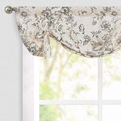 Floral Linen Tie Up Shade Valance