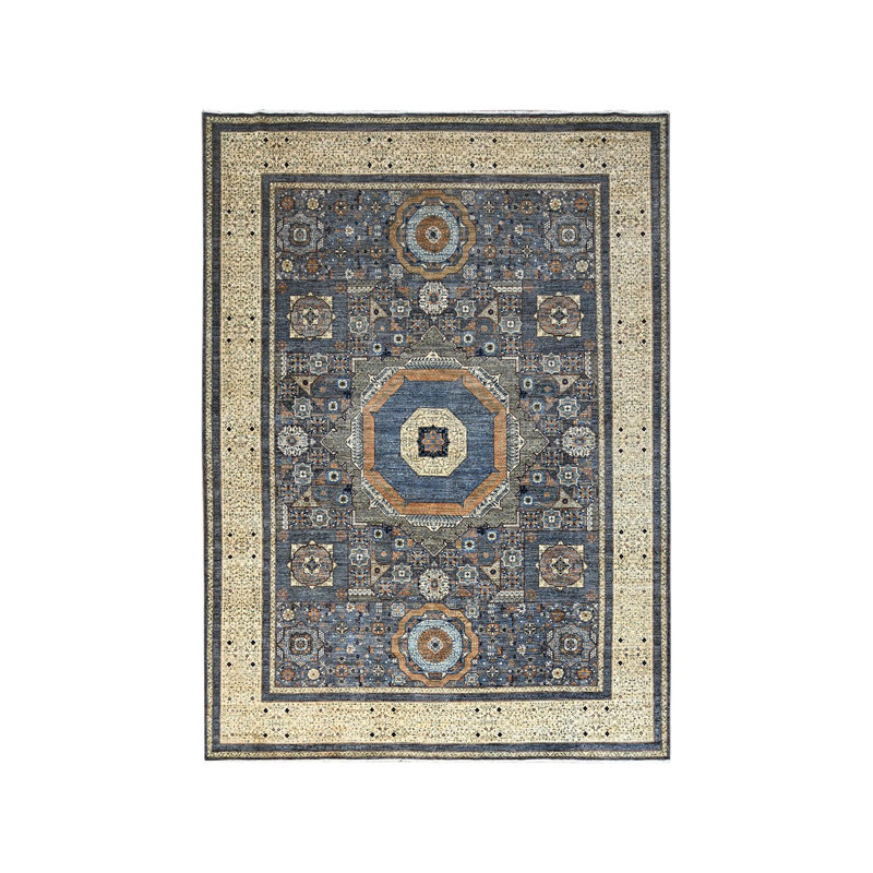 Tapis oriental en laine noué à la main 9 pi x 12 pi gris dynastie mamelouk 7787ED08770F4139B97DBADDC6AE8E15