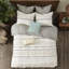 Housse de couette pour lit double / grand en coton avec rayures imprimées