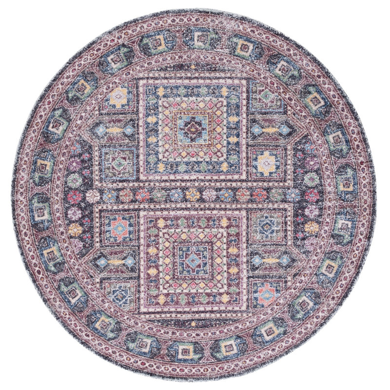Hand Tufted Performance Oriental Rug, Round 6'