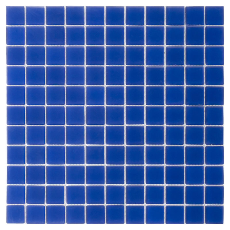 Carreau de mosaïque en verre au fini mat 11,8 po x 11,8 po, Bleu cobalt