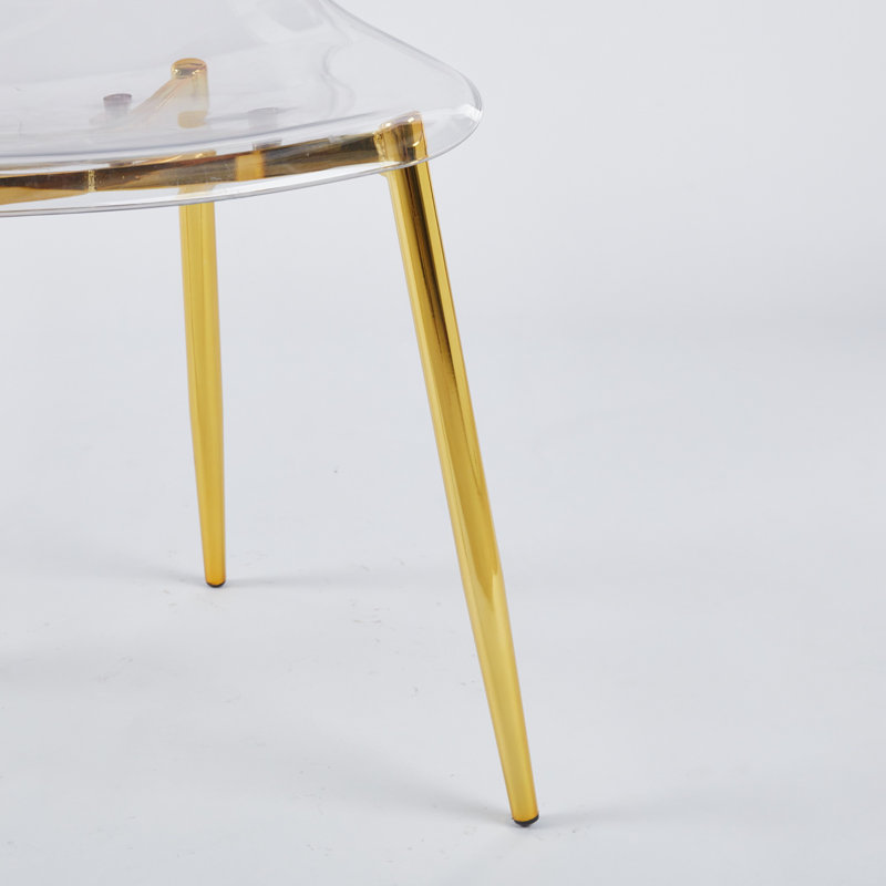 Chaise de salle à manger élégante et durable en plastique transparent de conception minimaliste pour la maison et le bureau modernes