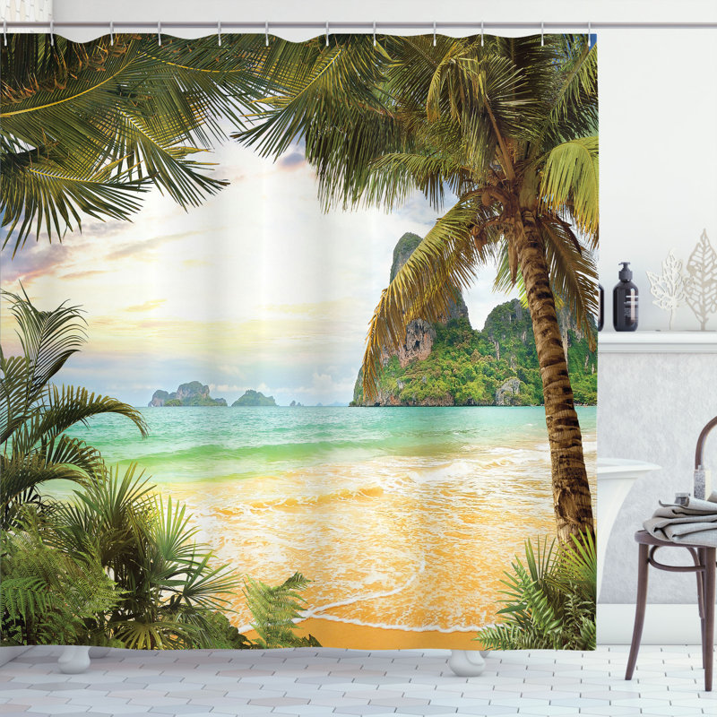 Shower Curtain with Hooks Included, 70" H x 69" W