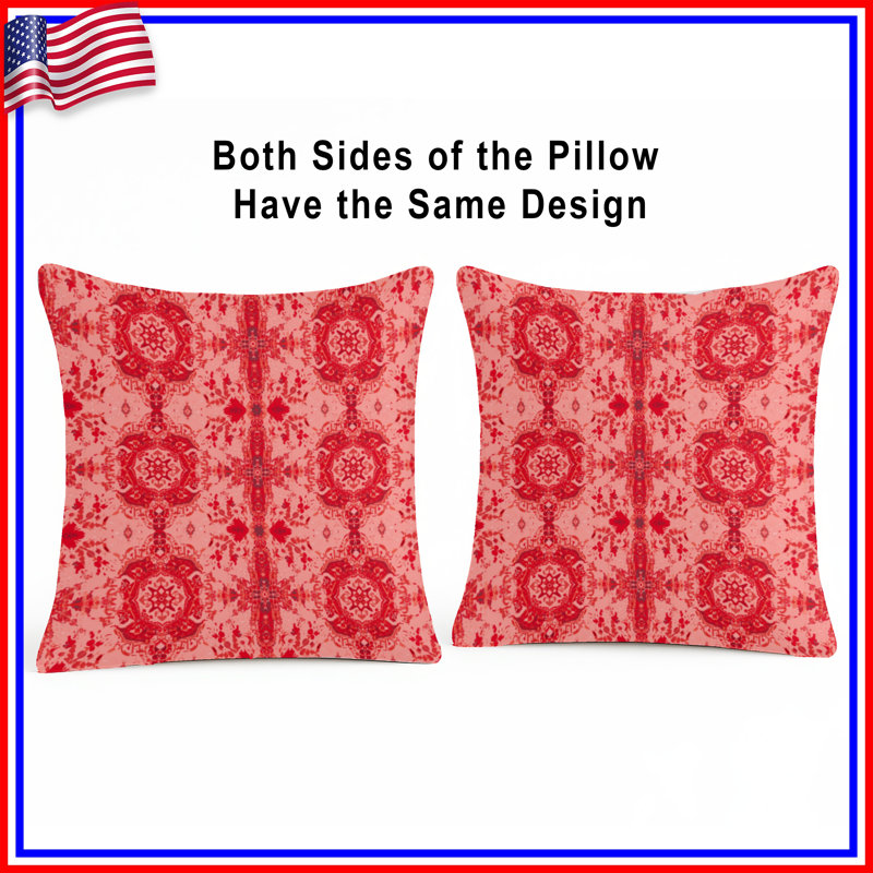 Coussins décoratifs Red Mandala, 26 x 26 pouces
