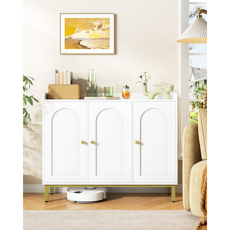 Sideboard Storage Cabinet, Kitchen Cabinets with 2 Doors and Adjustable Shelves, Freestanding Kitchen Cupboard Buffet, for Dining Room, Living Room, 30 x 100 x 80.5 cm