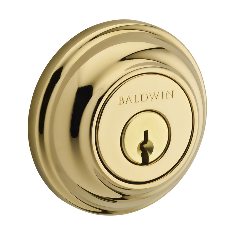 Single Cylinder Deadbolt, Polished Brass