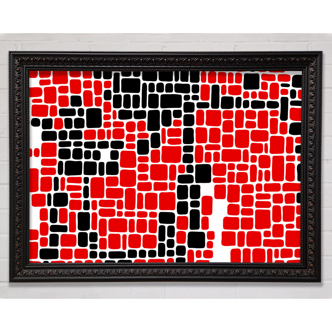 Mosaic Reds - Einzelne Bilderrahmen Kunstdrucke