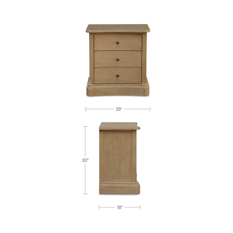 Clarence 3 - Drawer Nightstand, Brown