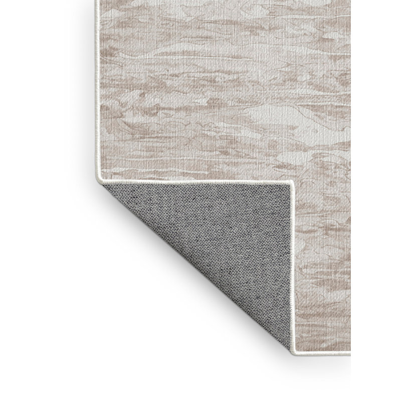 Tapis beige lavable à la machine, Carré 5 pi
