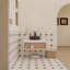Meuble-lavabo flottant de 30 po avec lavabo vasque en veine de marbre noir, meuble-lavabo mural avec rangement ouvert, finition blanche avec décor en bois, conception moderne peu encombrante (livré dans 2 boîtes)-130833324