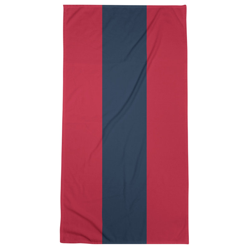 Bath Towel, Burgundy/Navy Blue