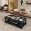 Table basse à plateau relevable avec rangement pour le salon, le compartiment caché et la tablette inférieure