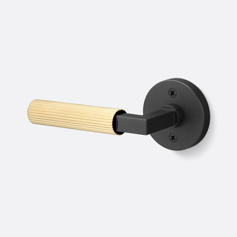 Levanto Round Dummy Rosette, Straight Knurled Grip, Flat Black/Satin Brass