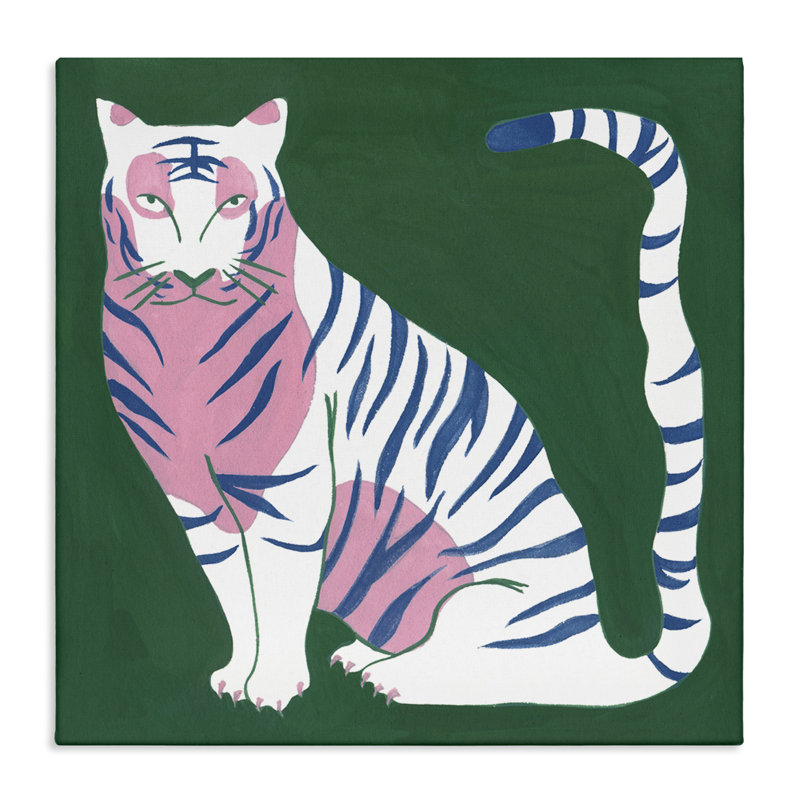 Tigre féroce moderne, conception par Melissa Wang, H 30 po x l 30 po
