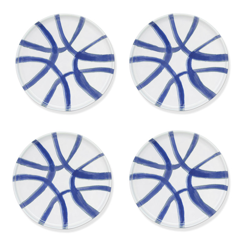 Amalfi Appetizer Plate - Lime - 7.1", White, Blue