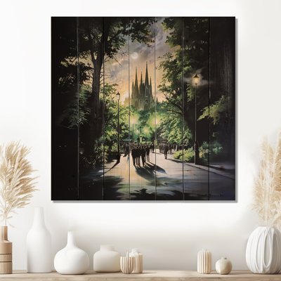 St. Patrick Cathedral In Ireland I - Church Wooden Wall Art On Natural Pine Wood