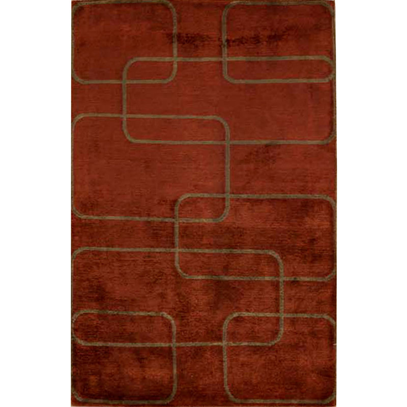 Hand-Knotted High-Quality Rust Area Rug