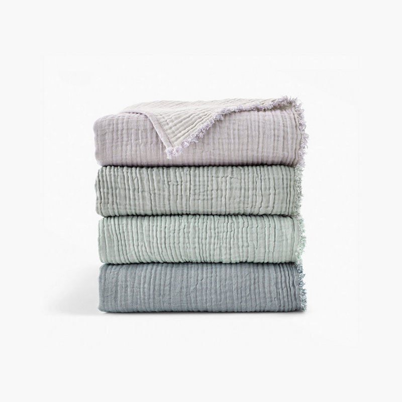Redford Two-Toned 100% Cotton Throw, Blue
