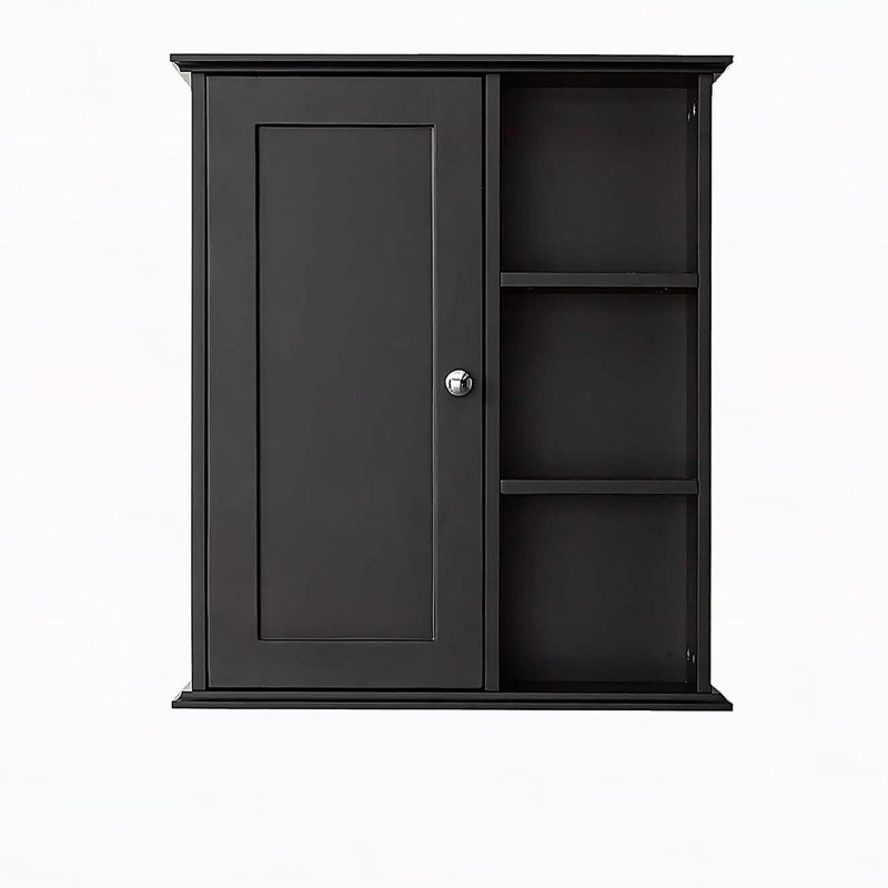 23.6"Bathroom Wall Cabinet, Black