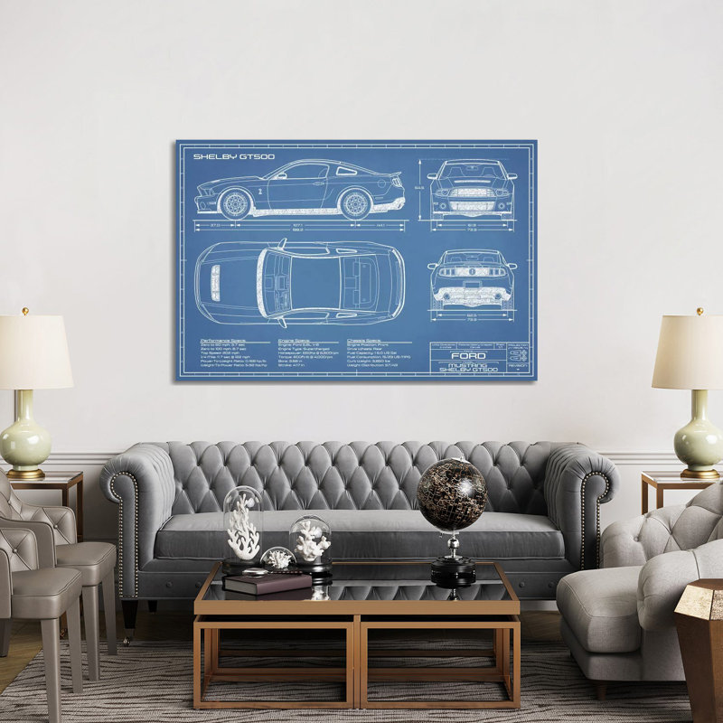 Shelby GT500 (2013-2014), impression sur toile tendue, H 40 po x l 60 po x 1,5 po