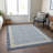 Machine Washable Indoor/Outdoor Christain ACN1404 Navy Rug-109530493