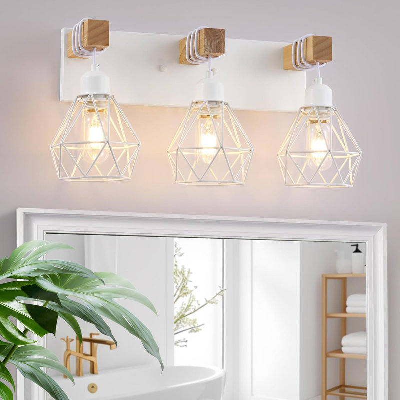 Éclairage pour meuble-lavabo Farmhouse (ampoules non incluses), Blanc