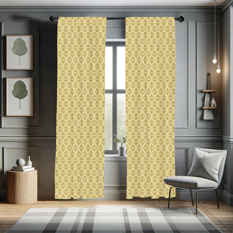 Damask Semi-Sheer Rod Pocket Sliding Panel, 28" x 95"