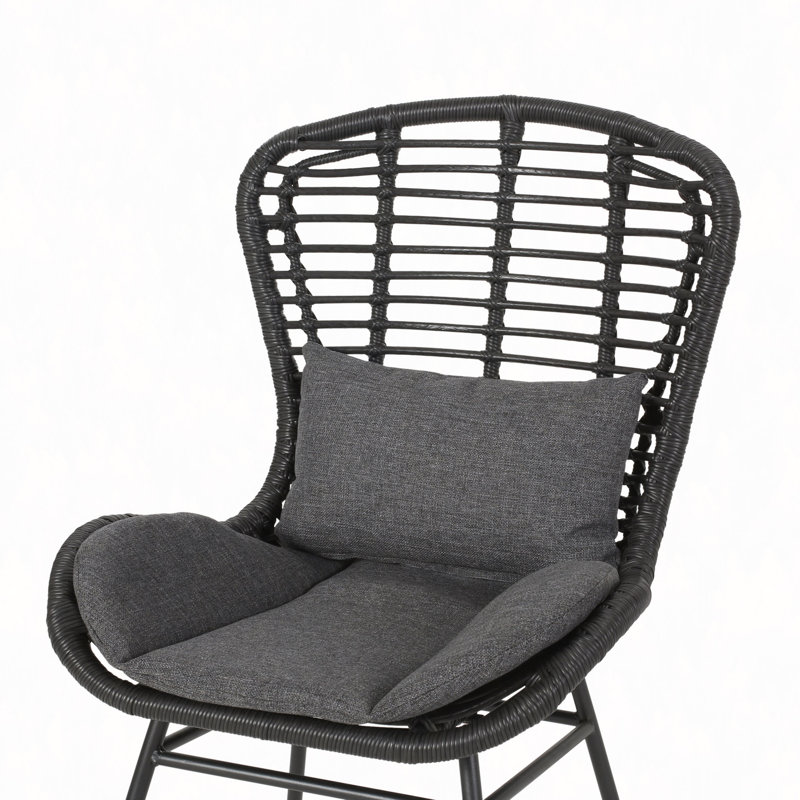 Chaise de patio avec coussins (ensemble de 2)