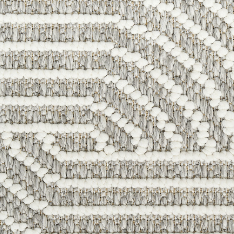 Coedy Grey Ivory Modern Indoor Rug, Rectangle 7'10" x 9'10"