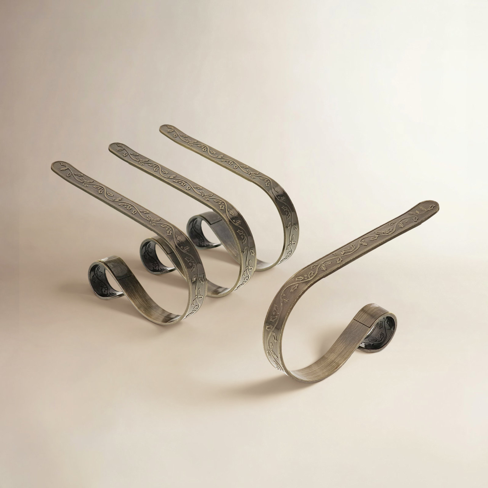 The Holiday Aisle® Lennea Stocking Holder, Antique Brass