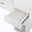 Meuble-lavabo polyvalent avec miroir rabattable, station de charge, 8 compartiments cachés et rangement