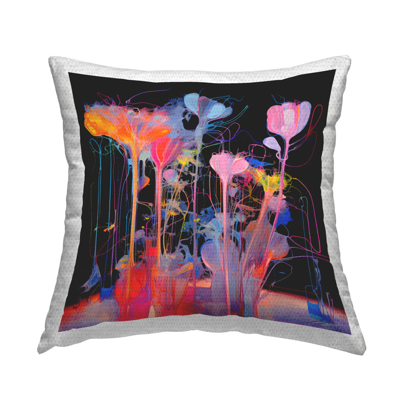 Coussin d'extérieur à motif floral Bold de l'autre monde par Nuk Nalandro